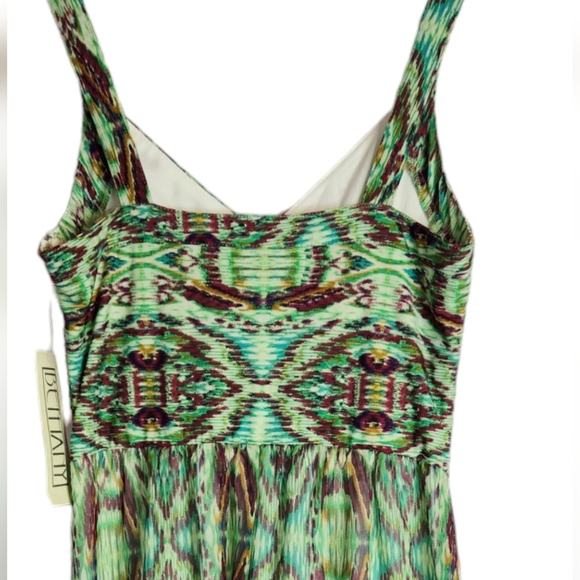 Bethany Abstract Print Sleeveless A-line Dress, Sage Green, size M - Picture 9 of 10